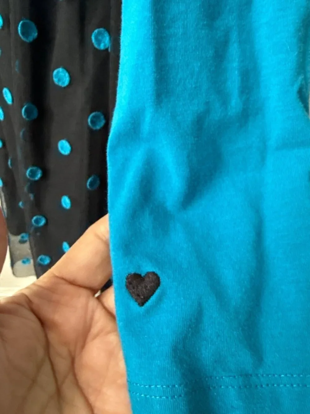 Hanna Andersson blue and black polka-dotted long-sleeve tutu dress Sz 150 Sz 12
